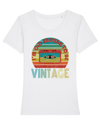Vintage Cassette Tape Retro Style White