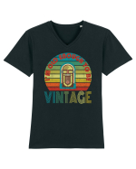Vintage Jukebox Retro Style Tricou mânecă scurtă guler V Bărbat Presenter