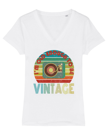 Vintage Vinyl Disc Player Retro Style White