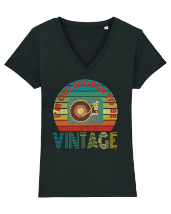 Vintage Vinyl Disc Player Retro Style Black
