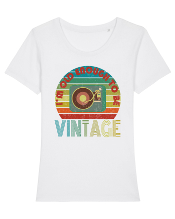 Vintage Vinyl Disc Player Retro Style White