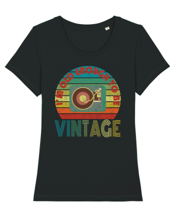 Vintage Vinyl Disc Player Retro Style Black