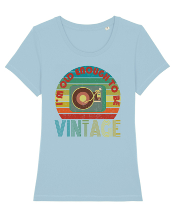 Vintage Vinyl Disc Player Retro Style Sky Blue