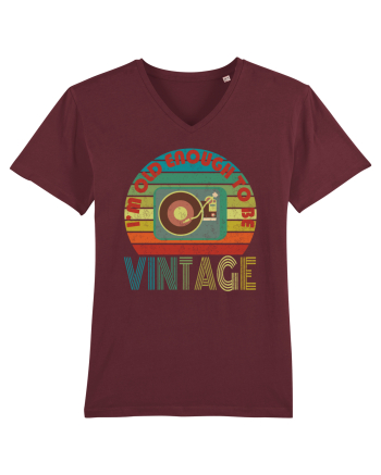 Vintage Vinyl Disc Player Retro Style Burgundy