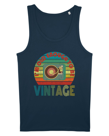 Vintage Vinyl Disc Player Retro Style Navy