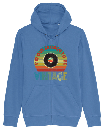 Vintage Vinyl Disc Retro Style Bright Blue