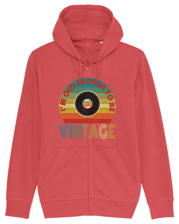 Vintage Vinyl Disc Retro Style Carmine Red