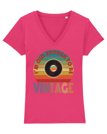 Vintage Vinyl Disc Retro Style Raspberry