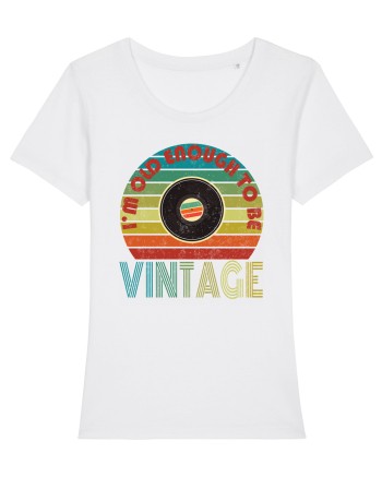 Vintage Vinyl Disc Retro Style White
