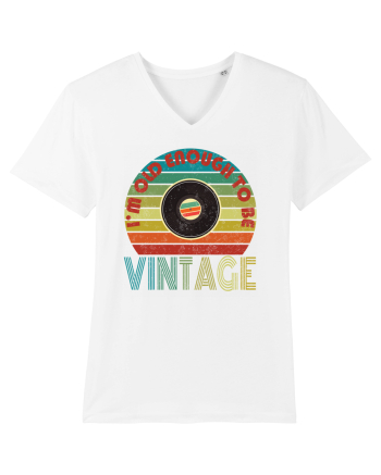 Vintage Vinyl Disc Retro Style White