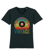 Vintage Vinyl Disc Retro Style Tricou mânecă scurtă guler V Bărbat Presenter