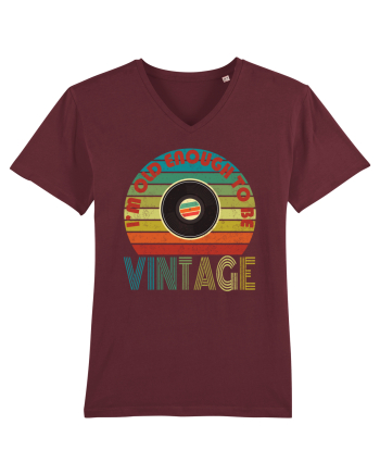 Vintage Vinyl Disc Retro Style Burgundy