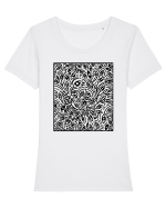 Tricou planta cu ochi Tricou mânecă scurtă guler larg fitted Damă Expresser