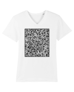 Tricou planta cu ochi Tricou mânecă scurtă guler V Bărbat Presenter