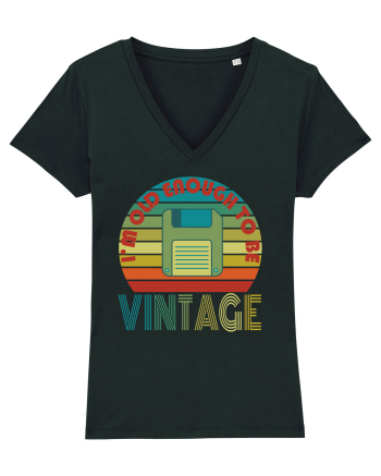 I'm Old Enough To Be Vintage Floppy Disk Black