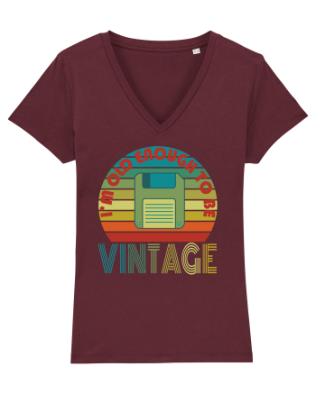 I'm Old Enough To Be Vintage Floppy Disk Burgundy