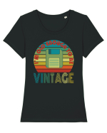 I'm Old Enough To Be Vintage Floppy Disk Tricou mânecă scurtă guler larg fitted Damă Expresser