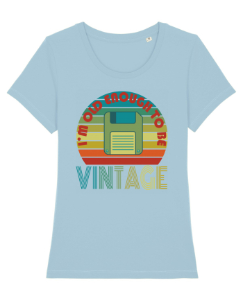 I'm Old Enough To Be Vintage Floppy Disk Sky Blue