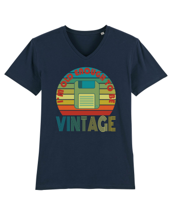 I'm Old Enough To Be Vintage Floppy Disk French Navy