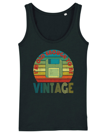 Vintage Floppy Disk Retro Style Black