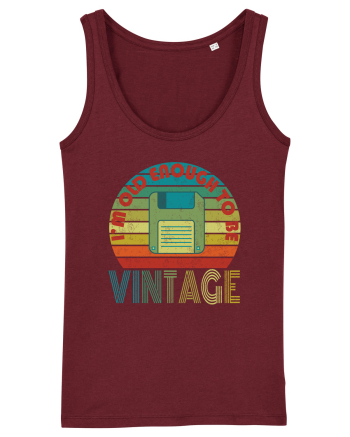 Vintage Floppy Disk Retro Style Burgundy