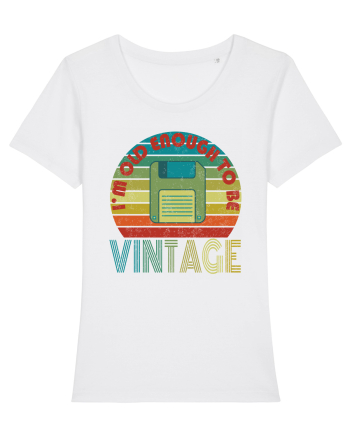Vintage Floppy Disk Retro Style White