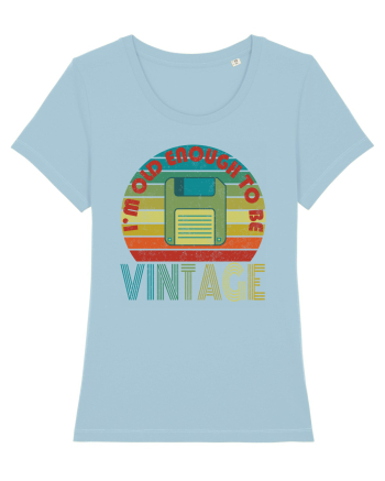 Vintage Floppy Disk Retro Style Sky Blue