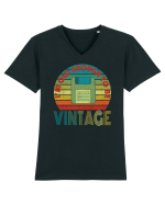Vintage Floppy Disk Retro Style Tricou mânecă scurtă guler V Bărbat Presenter