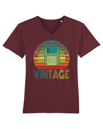Vintage Floppy Disk Retro Style Burgundy