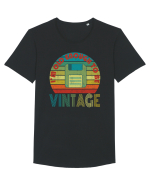 Vintage Floppy Disk Retro Style Tricou mânecă scurtă guler larg Bărbat Skater
