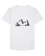 Mountain view Tricou mânecă scurtă guler larg Bărbat Skater