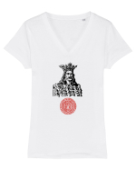 Ștefan cel Mare 1. Tricou mânecă scurtă guler V Damă Evoker