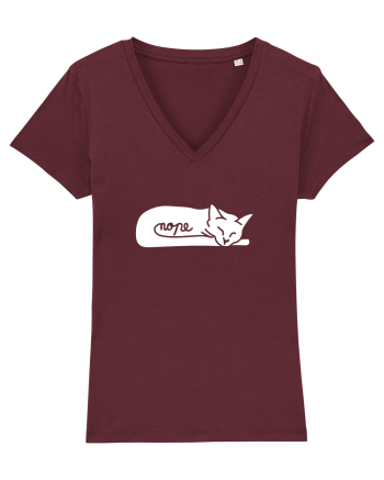 Nope Cat Burgundy