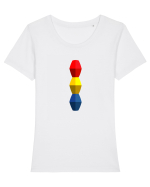 Tricolorul 2. Tricou mânecă scurtă guler larg fitted Damă Expresser