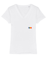 Tricolorul 6. Tricou mânecă scurtă guler V Damă Evoker