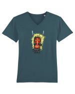 Mască populară 2. Tricou mânecă scurtă guler V Bărbat Presenter
