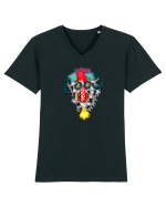 Mască populară 3. Tricou mânecă scurtă guler V Bărbat Presenter