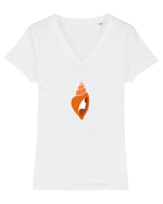 Fata din Scoică - Spiritul Oceanului Tricou mânecă scurtă guler V Damă Evoker