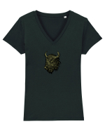 Zimbrul / Bourul 13. Tricou mânecă scurtă guler V Damă Evoker