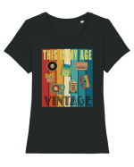 This Is My Age Vintage Tricou mânecă scurtă guler larg fitted Damă Expresser