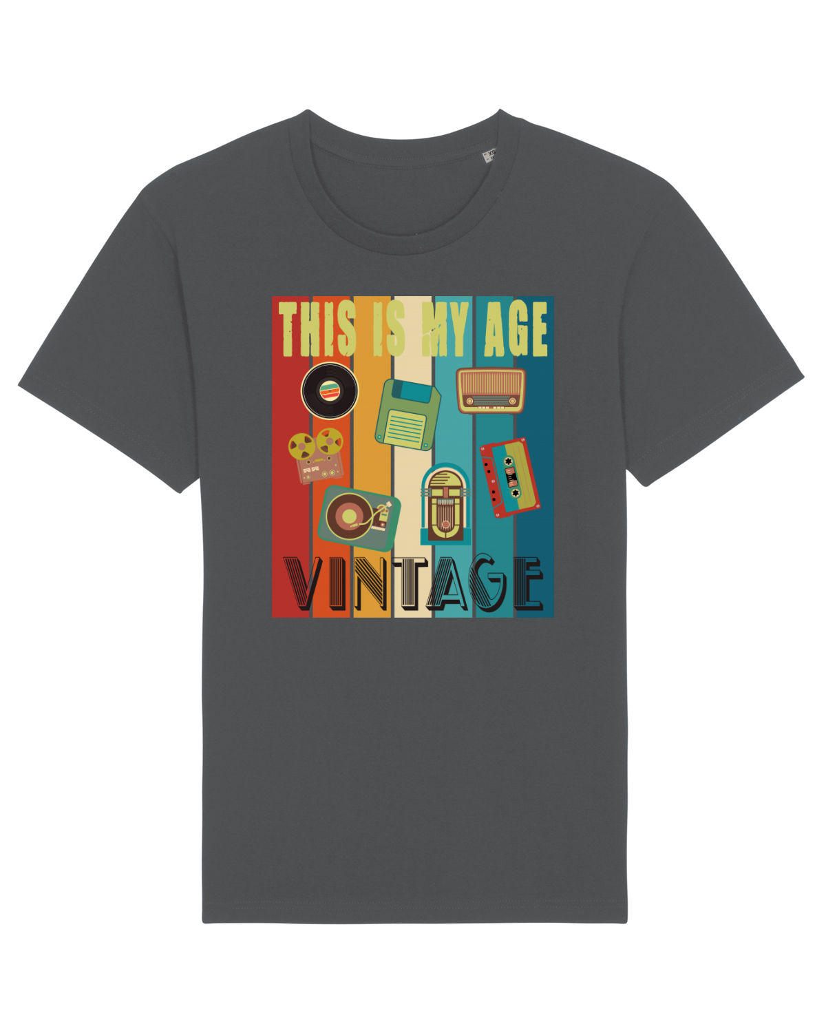 Tricou mânecă scurtă Unisex Rocker Anthracite