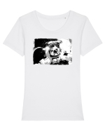 astro dog felfie Tricou mânecă scurtă guler larg fitted Damă Expresser