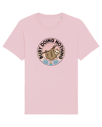 Ocupat facand nimic. Busy doing nothing sloth Cotton Pink