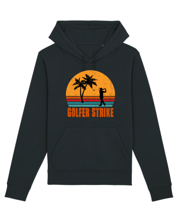 Sunset Golfer Strike Retro Black