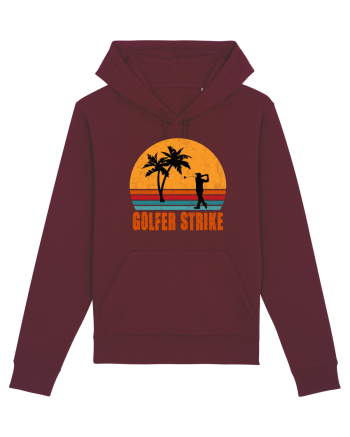 Sunset Golfer Strike Retro Burgundy