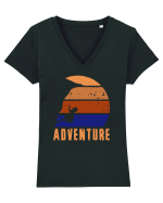 Adventure Retro Sunset Climber Tricou mânecă scurtă guler V Damă Evoker