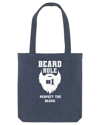 Beard Rule Number One Respect The Beard Retro Midnight Blue