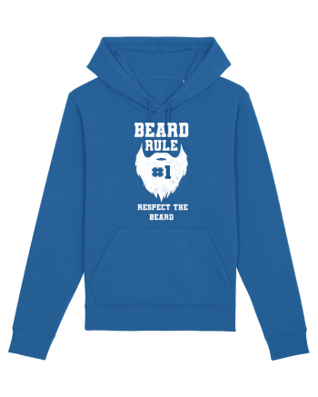 Beard Rule Number One Respect The Beard Retro Royal Blue