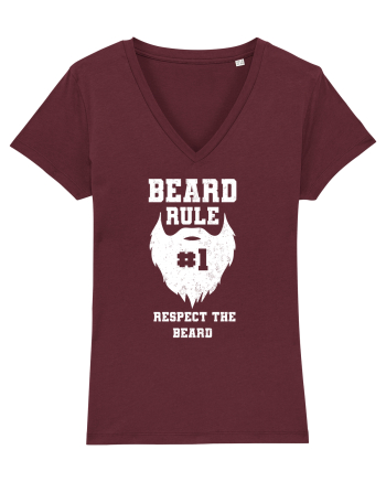 Beard Rule Number One Respect The Beard Retro Burgundy