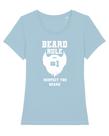 Beard Rule Number One Respect The Beard Retro Sky Blue